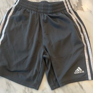 Adidas Charcoal Shorts with White Stripes